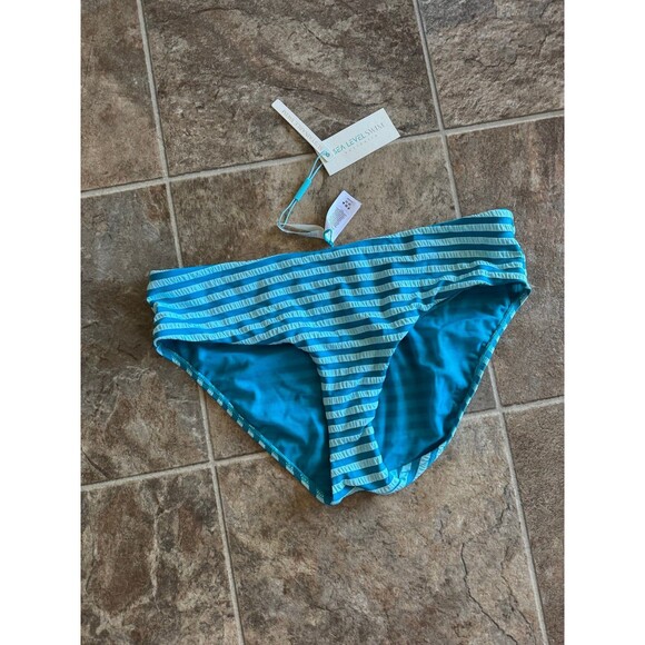 Sea Level Swim Mid Bikini Bottom Aqua Size Medium - Picture 3 of 7